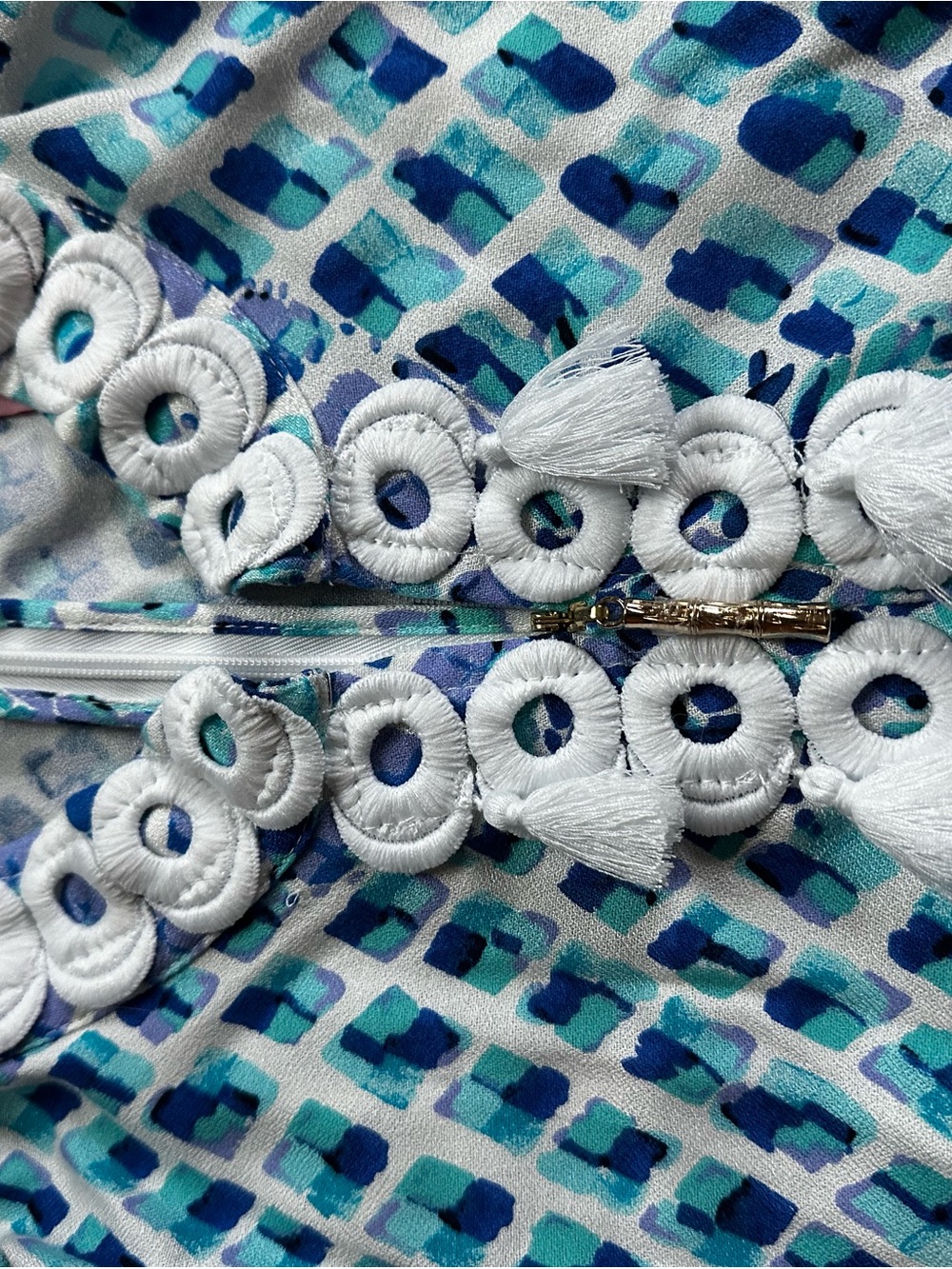 Lilly Pulitzer Blue, Teal & White Pineapple Printed Dress - Picture 7 of 14